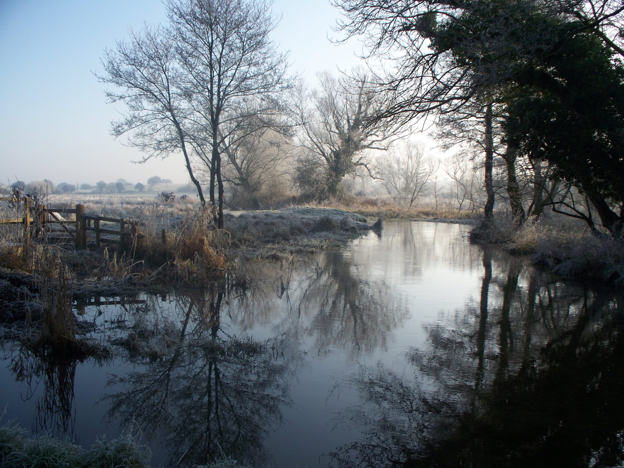 River Nar at Castle Acre ford on a frosty winter morning